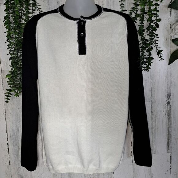 Agave Long Sleeve Sweater Henley - Picture 1 of 5